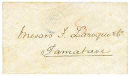 MADAGASCAR - BRITISH MAIL : 1891 Cachet Rare BRITISH MAIL ANTANANARIVO En Bleu Sur Enveloppe Pour TAMATAVE. Courier Int& - Autres & Non Classés