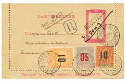 MADAGASCAR : Entier Postal Avec VARIETE Spectaculaire "CENTRE ABSENT" + Signature Du RECEVEUR Obl. TANANARIVE. Seule PIE - Other & Unclassified