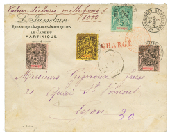 MARTINIQUE : 1894 5c+ 25c(x2)+ 75c Obl. SAINT PIERRE CHARGEMENT Sur Enveloppe CHARGEE + "VALEUR DECLAREE = 1000F" Pour L - Other & Unclassified