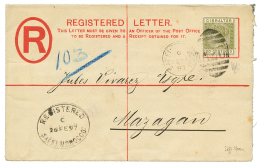 MAROC - Bureau Anglais : 1897 GIBRALTAR 20c Obl. A26 + SAFFI-MOROCCO + REGISTERED SAFFI MOROCCO Sur "REGISTERED-LETTER" - Autres & Non Classés