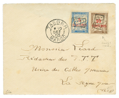 MAROC - Double SURCHARGE : 1903 5c S/ 5c(n°18) + 10c S/ 10c(n°19a) DOUBLE SURCHARGE P.P Sur Enveloppe De TANGER - Other & Unclassified