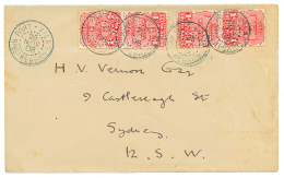 "Timbres De NOUVELLES GALLES DU SUD Utilisés Aux NOUVELLES HEBRIDES" : 1908 NEW SOUTH WALES 1d(x4) Obl. PORT-VILA - Autres & Non Classés