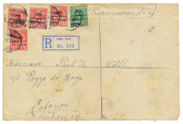 TOGO - ANGLO-FRENCH OCCUPATION : 1919 1/2d+ 1d(x4) Obl. LOME Sur Enveloppe RECOMMANDE Pour COTONOU(DAHOMEY). TB. - Autres & Non Classés