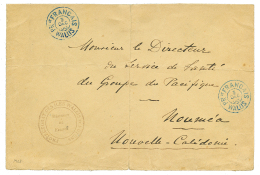 WALLIS : 1908 Grand Cachet PRt FRANCAIS WALLIS + Cachet PROTECTORAT DES ILES WALLIS ET FUTUNA/RESIDENT DE FRANCE Sur Env - Autres & Non Classés