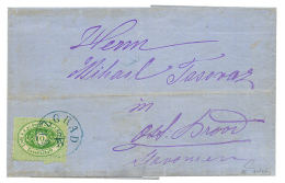 BELGRAD : 1877 DDSG 10k Canc. BELGRAD In Blue On Entire Letter To BROD. Very Scarce. FERCHENBAUER Certificate(2003). Sup - Sonstige & Ohne Zuordnung