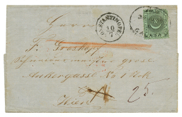 CONSTANTINOPLE : 1866 TURKEY Local Post 20p Canc. GALATA + Austrian Cds CONSTANTINOPEL On Entire Letter To WIEN(AUSTRIA) - Sonstige & Ohne Zuordnung