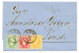 VALONA - ALBANIA : 1875 2 Soldi + 3 Soldi + 5 Soldi Canc. VALONA On Entire Letter To TRIESTE. FERCHENBAUER Certificate(2 - Other & Unclassified