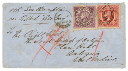 NEW SOUTH WALES To ANTIGUA : 1869 6d + 1 SHILLING Canc. On Envelope From SYDNEY To ANTIGUA, WEST INDIES. Very Rare Desti - Other & Unclassified