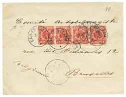 "COMITE ANTI ESCLAVAGISTE - BRUXELLES" : 1893 GERMANY 10pf Strip Of 4 Canc. DAR-ES-SALAAM On Envelope To "COMITE ANTI ES - Other & Unclassified