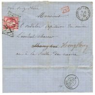 "CHINA - Paquebot DUPLEIX" : 1866 FRANCE 80c On Entire Letter(fault) To SHANGHAI Redirected To HONG-KONG. Verso, Extreme - Sonstige & Ohne Zuordnung