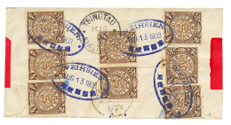 CHINA : 1903 1/2c(x8) Canc. WEIHSIEN On Reverse Of Native Envelope To KIAUTSCHOU. Superb. - Autres & Non Classés
