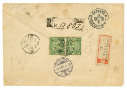 CHINA - RUSSIAN P.O. : 1903 RUSSIA 10k(x2) + Verso CHINA 10c(x2) Canc. TIENTSIN On REGISTERED Envelope To GERMANY. Scarc - Otros & Sin Clasificación