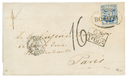 COLUMBIA : 1864 10c With Good Margins But Cisor Cut At Top Canc. BOGOTA On Envelope To FRANCE. Signed CALVES. Superb. - Kolumbien