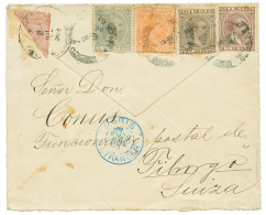 CUBA : 1893 Bisect 10c + 1c+ 2c+ 2 1/2c+ 5c On Envelope From HABANA To SWITZERLAND. Scarce. Vf. - Other & Unclassified