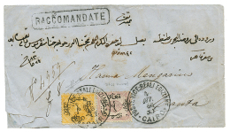 EGYPT - FIRST ISSUE : 1866 1 Piastre + 2 Piastre Canc. POSTE VICE-REALI EGIZIANE CAIRO + Boxed RACCOMANDATE On Registere - Other & Unclassified