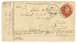 EGYPT - SUDAN : 1896 INDIA P./Stat 1a "SOLDIER'S AND SEAMEN'S ENVELOPE" Canc. Duplex B + N°1 FELD PO + "TOKAR" In Vi - Other & Unclassified