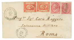 EGYPT - ITALIAN POST OFFICES : 1871 ITALY 40c(x2) Canc. 234 + ALESSANDRIA D'EGITTO POSTE ITALIANE + EGYPT 1P(x2) Canc. V - Altri & Non Classificati