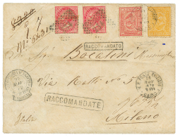 1872 ITALY 40c(x2) Canc. 234 + ALESSANDRIA D'EGITTO POSTE ITALIANE/CONSEGNE + EGYPT 1P + 2P Canc. POSTE EGIZIANE CAIRO O - Altri & Non Classificati