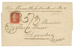 1864 GREAT BRITAIN 1d + "5/3" Tax Marking + "OVERLAND LAIL" On Cover From MANCHESTER To ALEXANDRIA (EGYPT). Vvf. - Otros & Sin Clasificación