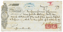 1879 1/2d(x2) Pen Cancel On RECEIPT From LARNACA (CYPRUS). RARE. Vf. - Other & Unclassified