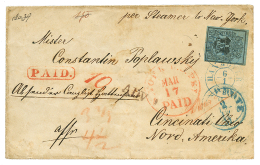 HANNOVER : 1/15 THALER Nice Margins Canc. HANNOVER + PAID On Cover To CINCINATI(USA). Verso, Boxed Cachet BREMEN. Vf. - Other & Unclassified