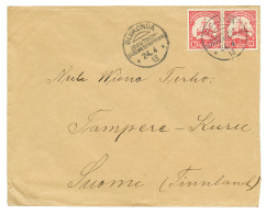 "OLUKONDA To FINLAND" : 1913 10pf(x2) Canc. OLUKONA On Envelope To TAMPERE(FINLAND). Rare Post Office To An Unusual Dest - Other & Unclassified