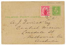 FANNING ISLAND : 1926 NEW ZEALAND P./Stat + 1d Canc. FANNING ISLAND To AUSTRALIA. Vf. - Sonstige & Ohne Zuordnung