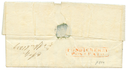 INDIA : 1844 PONDICHERRY/ POSTPAID In Red On Entire Letter To KARIKAL. Superb. - Other & Unclassified