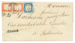 SAVOY : 1857 SARDINIA 20c + Pair 40c Fault Canc. DOUVAINE + CHARGE On Entire Letter To SALLANCHES. Unique "CHARGE" Lette - Autres & Non Classés