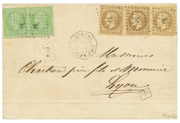JAPAN - FRENCH POST : 1872 FRANCE 5c(x2) + 30c(x3) Canc. ANCHOR + YOKOHAMA PAQ FR S N°2 On Cover From YOKOHAMA To FR - Other & Unclassified
