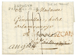 MAURITIUS Via SPAIN To FRANCE : 1806 Spanish Cachet VIZCAYA + French Entry Mark ESPAGNE PAR BAYONNE On Entire Letter Dat - Maurice (1968-...)