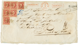 NETHERLANDS : 1861 10c(x6) Canc. FRANCO + VEENENDAAL + RECOMMANDIRT On REGISTERED Envelope( Double Rate) To PRUSSIA. RAR - Autres & Non Classés
