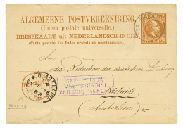 "NETHERLAND INDIES To AUSTRALIA" : 1885 P./Stat(tears) 7 1/2c Datelined "ANAGALOEËNG" Canc. KOTA-BARJA + Red Cachet - Indes Néerlandaises