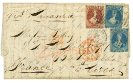 NEW ZEALAND To FRANCE : 1868 2d(x2)+ 6d On Entire Letter Datelined "LAKITI, CHARLESTON WEST COAST" To PARIS (FRANCE). Vf - Other & Unclassified