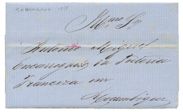 MOZAMBIQUE - INHAMBANE : 1858 Entire Letter Datelined "INHAMBANE 30juin 1858" To MOZAMBIQUE. Rare Internal Mail. Superb. - Mozambique
