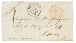 SEYCHELLES - MOZAMBIQUE Ship's Datestamp : 1864 Extremely Rare MOZAMBIQUE Ship's Datestamp + "6" Tax Marking On Entire L - Other & Unclassified