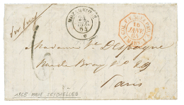 SEYCHELLES - MOZAMBIQUE Ship's Datestamp : 1864 Extremely Rare MOZAMBIQUE Ship's Datestamp + "6" Tax Marking On Entire L - Autres & Non Classés