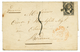 SPAIN : 1851 6c + "5" Decimes Tax Marking On Cover From ST FELIX To BORDEAUX(FRANCE). RARE. Vvf. - Mozambico