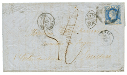 1862 12c + BILBAO + GB/40c Exchenge Marking On Entire Letter To FRANCE. Scarce. Vvf. - Mosambik