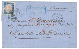 SPAIN - "INVERTED CENTER" : 1865 12c INVERTED CENTER(yvert N°67a) With 4 Nice Margins On Cover From SAN SEBASTIAN To - Mozambique