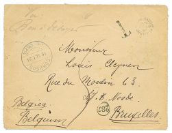 FERNANDO-POO : 1894 CORREOS FERNANDO-POO + HABILITADOS 50 Cent PTA + "5" Tax Marking + "VU BON A DETAXER" On Envelope To - Otros & Sin Clasificación