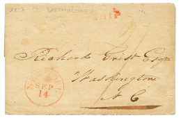 ST BARTHELEMY - SWEDISH POSSESSION : 1827 NEW YORK + "27" Tax Marking On Entire Letter From "ST BARTHELEMY" To WASHINGTO - Other & Unclassified