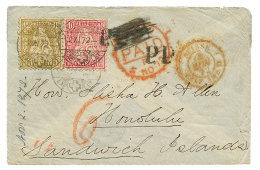 SWITZERLAND To HAWAII : 1872 10c + 1F GOLD Canc. LAUSANNE On Small Envcelope With Full Text To HONOLULU HAWAII. Small Fa - Sonstige & Ohne Zuordnung