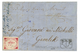 TURKEY - ADMIRALTY STEAMSHIP CO. : 1860 "ADMIRALTY" Deep Carmine On White Paper Imperforate With Manuscript "1 1/2" Pias - Other & Unclassified