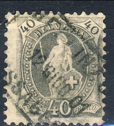 Svizzera 1882-1904 N. 75 C. 40 Grigio Cifre Grandi Fil. 1 Usato Cat. € 8 - Gebraucht