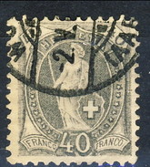 Svizzera 1882-1904 N. 75 C. 40 Grigio Cifre Grandi Fil. 1 Usato Cat. € 8 - Oblitérés