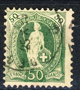 Svizzera 1882-1904 N. 77 C. 50 Verde Fil. 1 Usato Cat. € 50 - Oblitérés