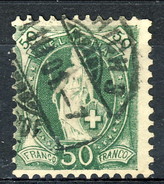 Svizzera 1882-1904 N. 77 C. 50 Verde Fil. 1 Usato Cat. € 50 - Gebraucht