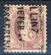 Svizzera 1882-1904 N. 78 F. 1 Vinaceo Usato Cat. € 10 - Oblitérés