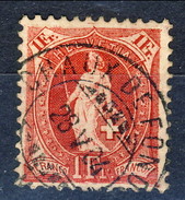 Svizzera 1882-1904 N. 79 F. 1 Rosso Usato Cat. € 12 - Oblitérés